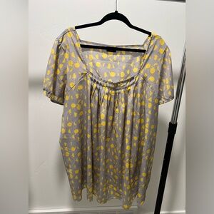 Target Brand Blouse. (I think it is Mossimo). A little longer, flowy and roomy.